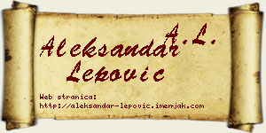 Aleksandar Lepović vizit kartica